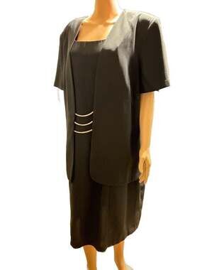 Studio C Women's Black Dress and Jacket Set Size 18W